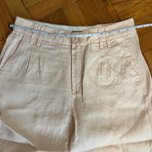 NWOT Massimo Dutti 100% Linen Peach Ankle Pants - Picture 10 of 10